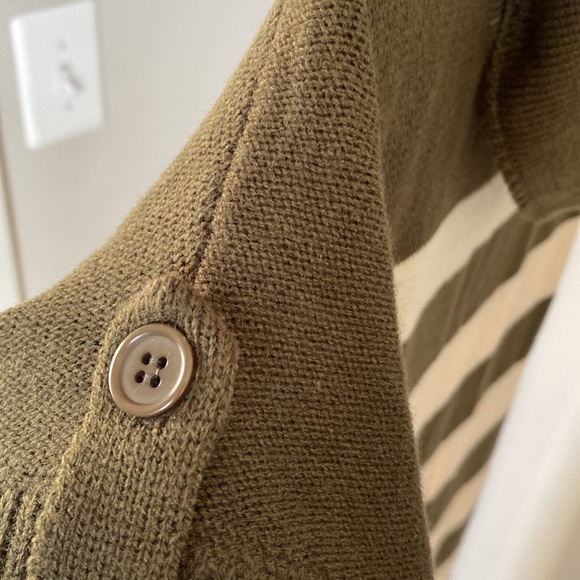 Pink Rose Olive Green Stripes Sweater Dress - 1X - Picture 2 of 4